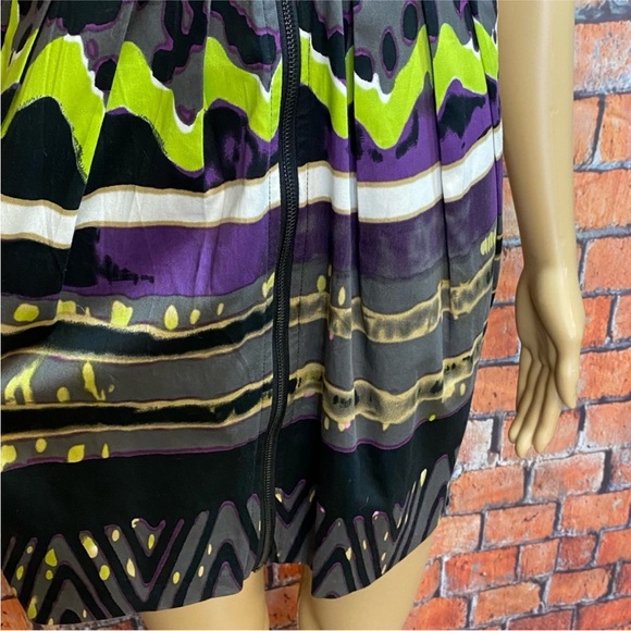 Kouture by Kimora Multicolor Patterned‎ Zip Front Mini Dress - Picture 3 of 12